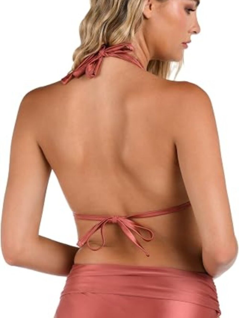 ✨ La Blanca Earth Goddess Halter Triangle Bikini Top - Sienna 6 NWT - Picture 2 of 5